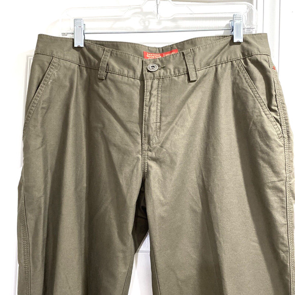 Eastern Mountain Sports Pants khaki green parachute canvas ruched tie ankles 10 - Picture 5 of 12